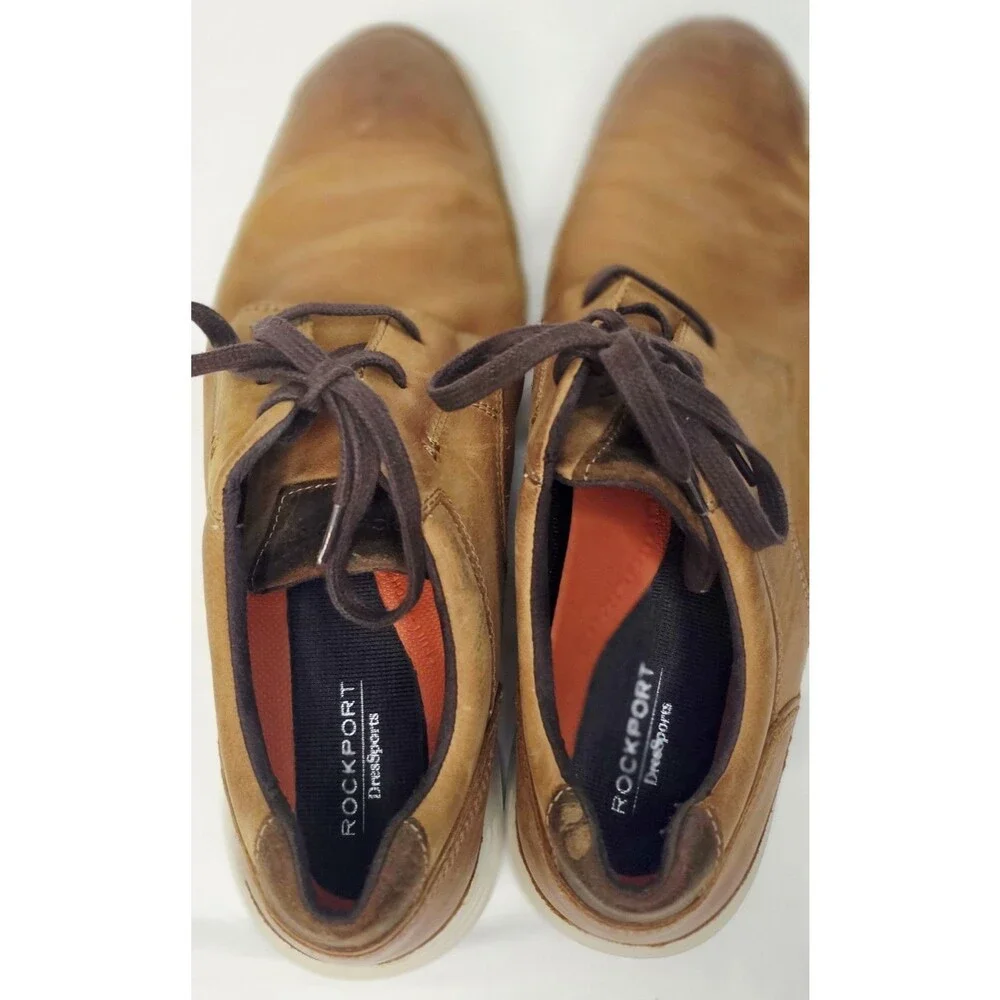 Rockport Men's Dressports 2 Go Plain Toe Oxford Shoes - Size 10 - New Caramel
